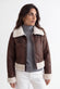 Ginevra Shearling Style Jacket Dark Brown woman Barone firenze - 1