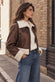 Ginevra Shearling Style Jacket Dark Brown woman Barone firenze - 3