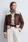 Ginevra Dark Brown Shearling Style woman Barone firenze - 1