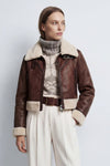 Ginevra Dark Brown Shearling Style woman Barone firenze - 1