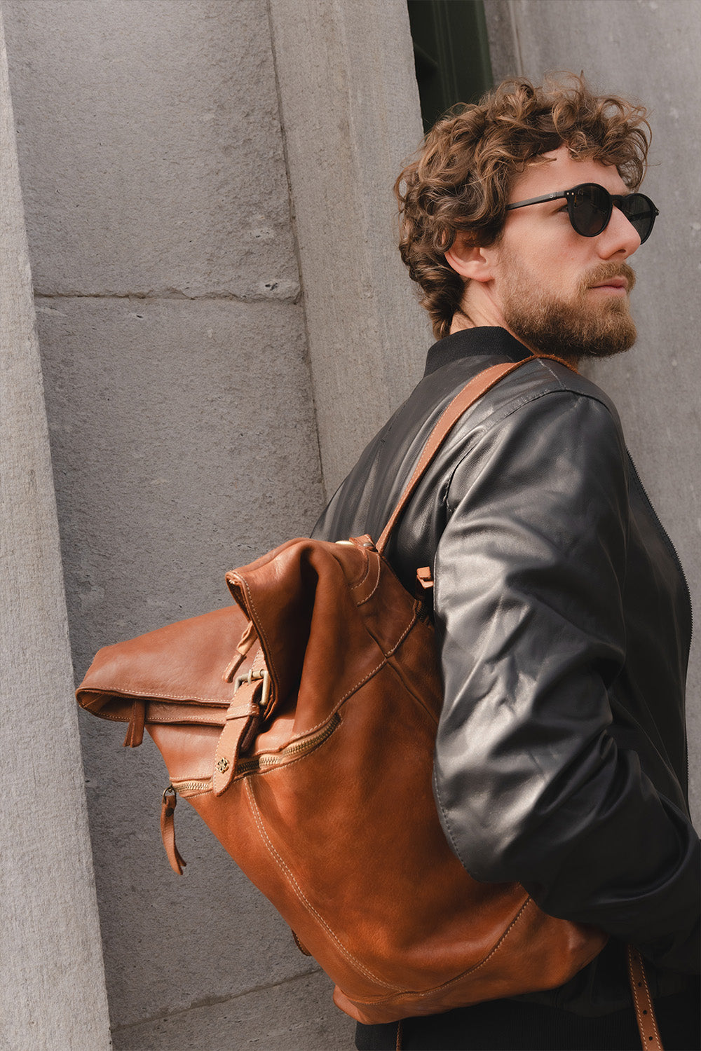 Grosseto Tan Backpack unisex Barone firenze - 4