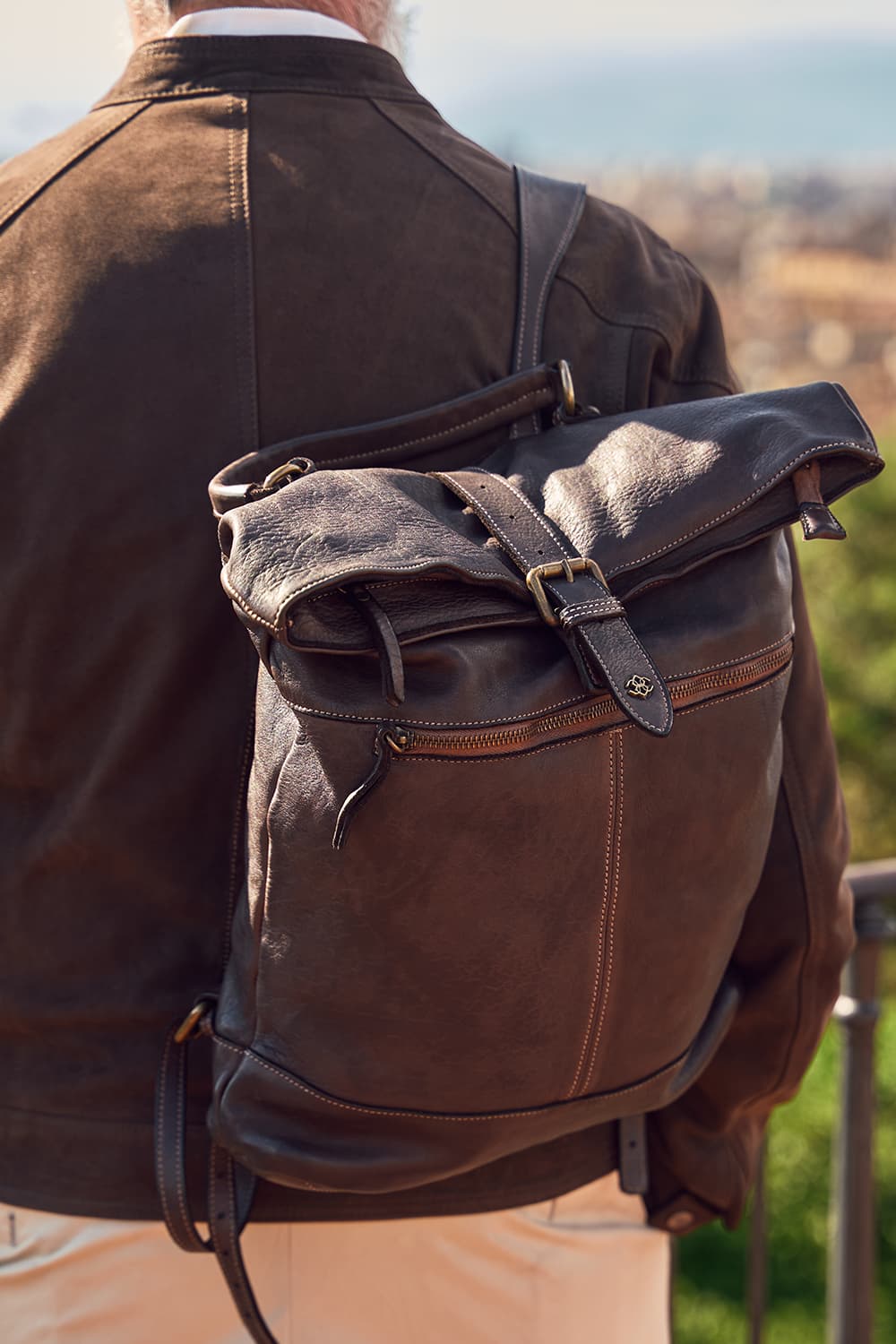 Grosseto Dark Brown Backpack unisex Barone firenze - 1