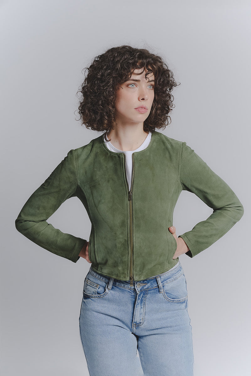Short Green Suede Ire woman Barone firenze - 3