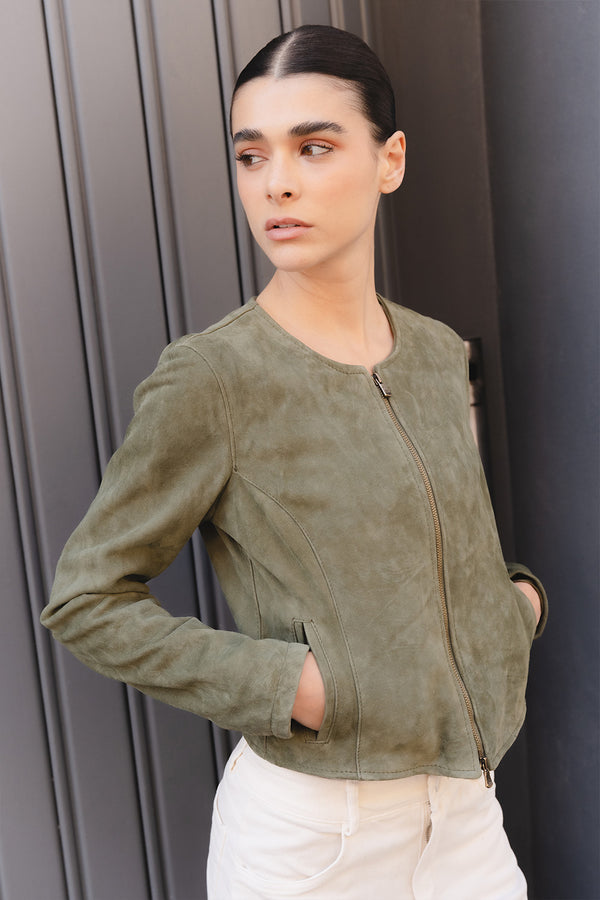 Short Green Suede Ire woman Barone firenze