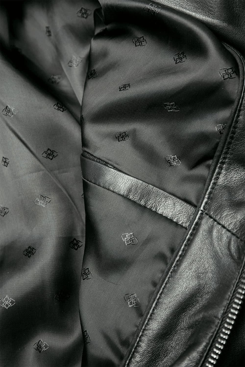 Michele Black Leather Jacket with Stitching man Barone firenze - 5