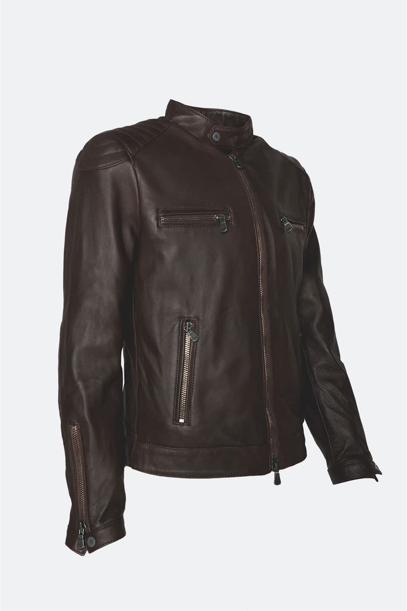 Michele Leather Jacket with Stitching man Barone firenze - 6