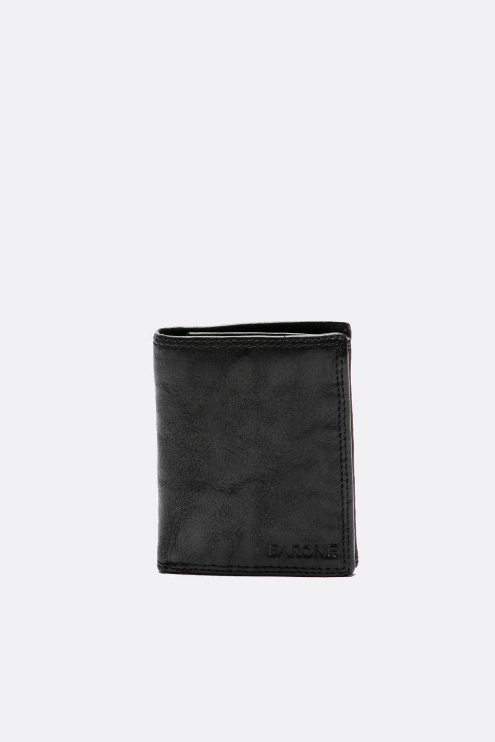 Black Mini Wallet  Barone firenze - 1