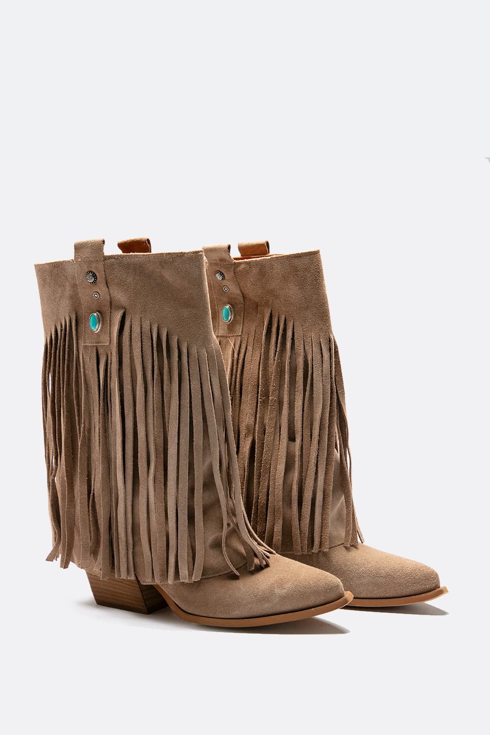 Nomade Suede Boots in Beige woman Barone firenze - 1