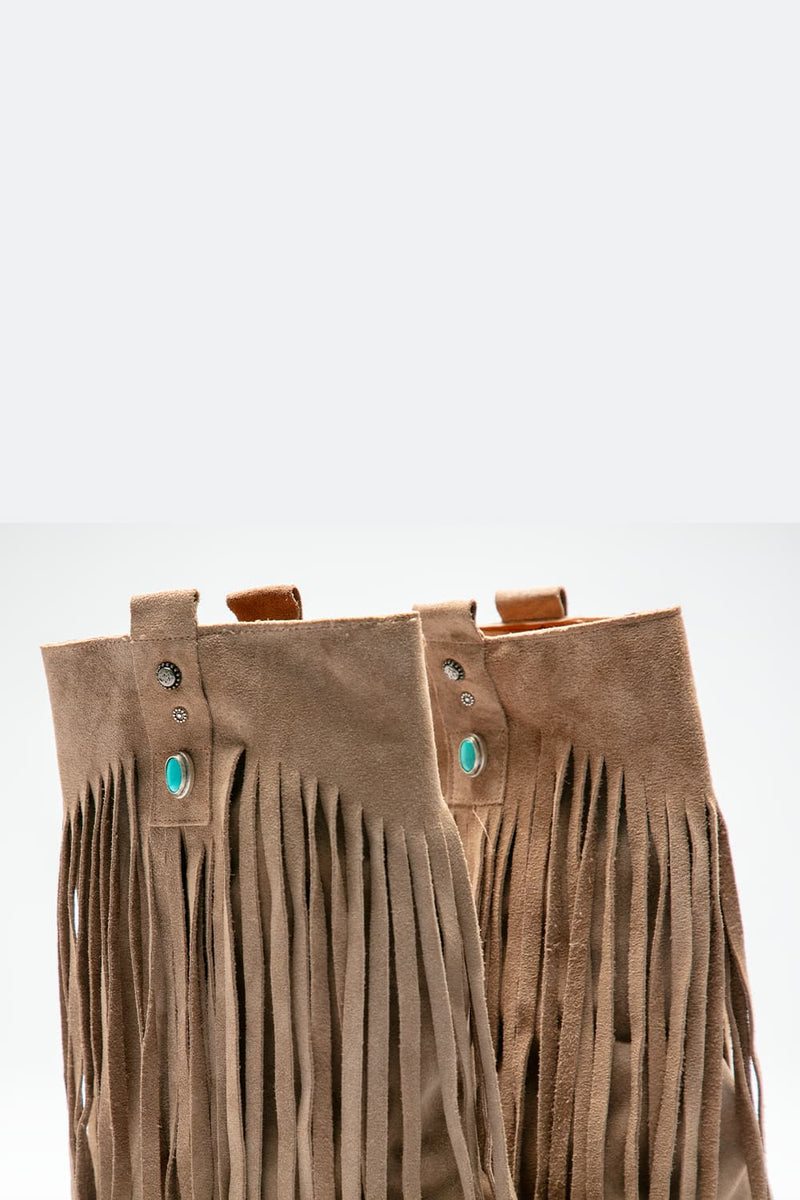 Nomade Suede Boots in Beige woman Barone firenze - 7