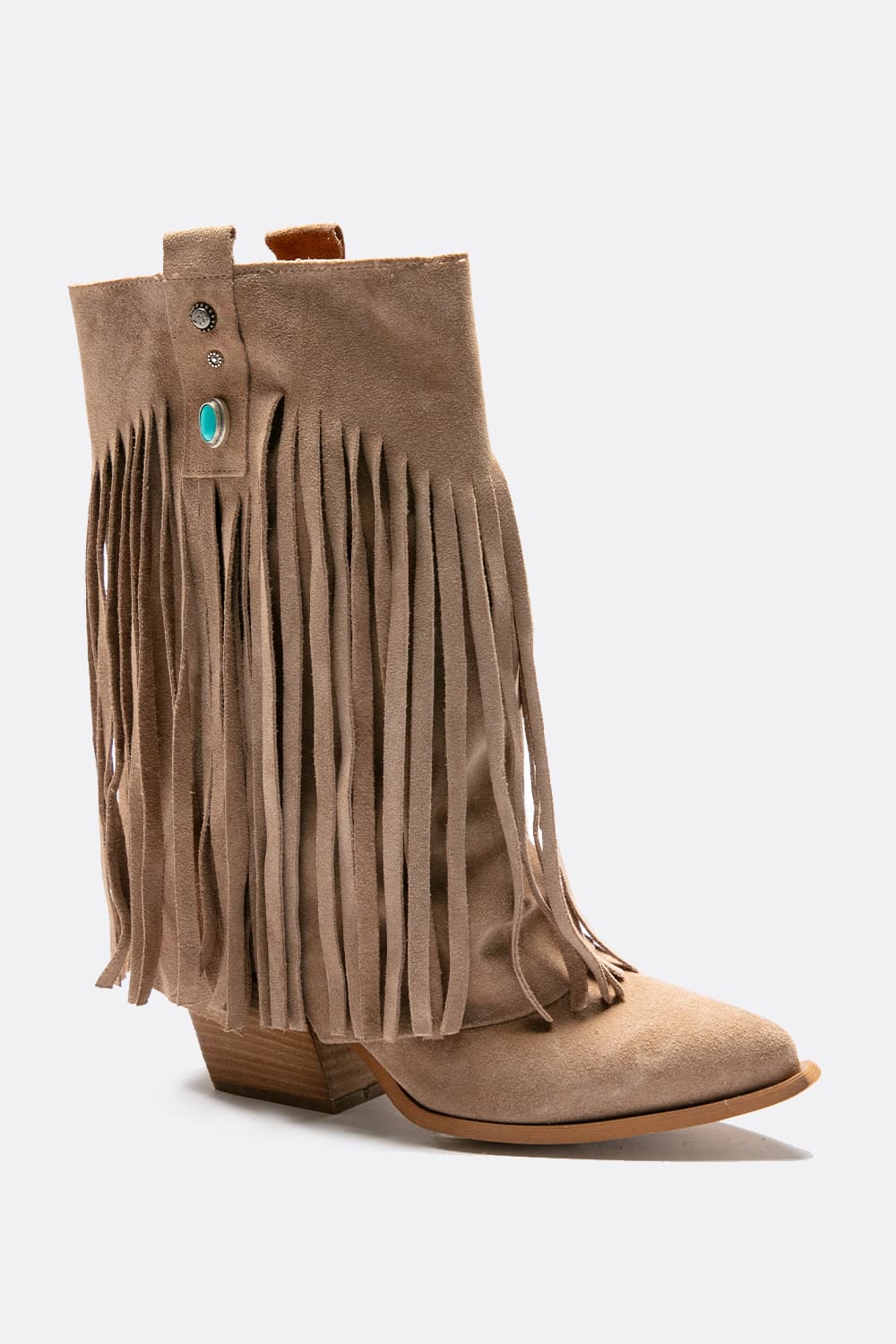 Nomade Suede Boots in Beige woman Barone firenze - 3
