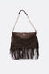 Opéra Suede Dark Brown Fringed Bag woman Barone firenze - 1