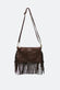 Opéra Suede Dark Brown Fringed Bag woman Barone firenze - 4