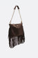 Opéra Suede Dark Brown Fringed Bag woman Barone firenze - 2