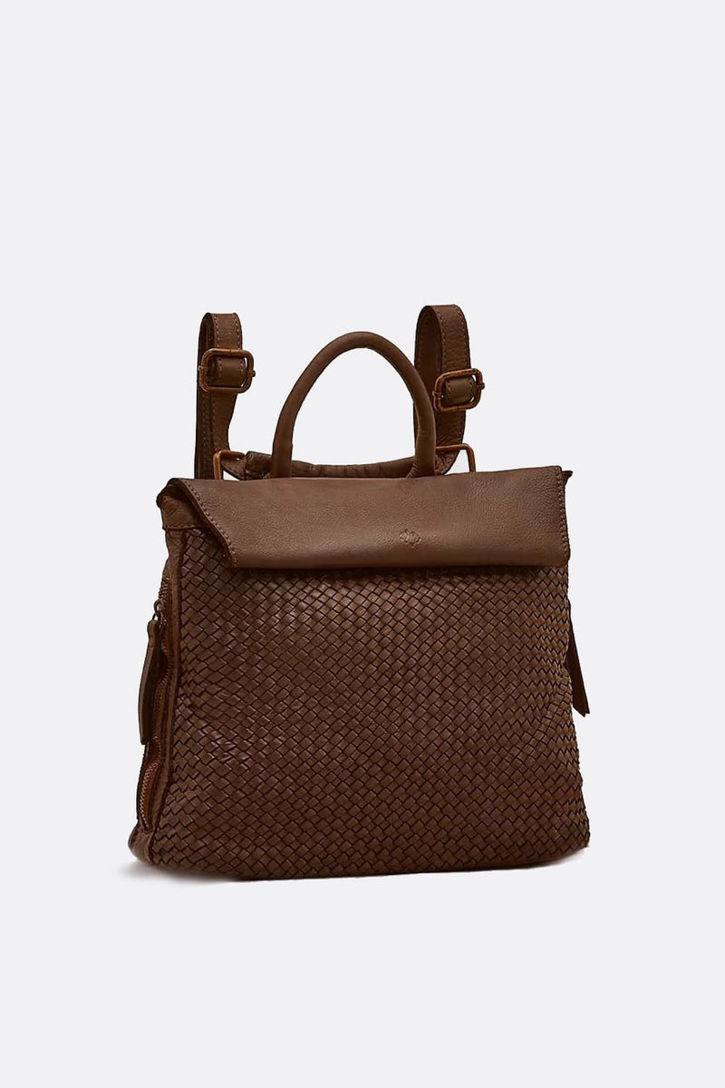 Pisa Dark Brown Backpack woman Barone firenze - 3
