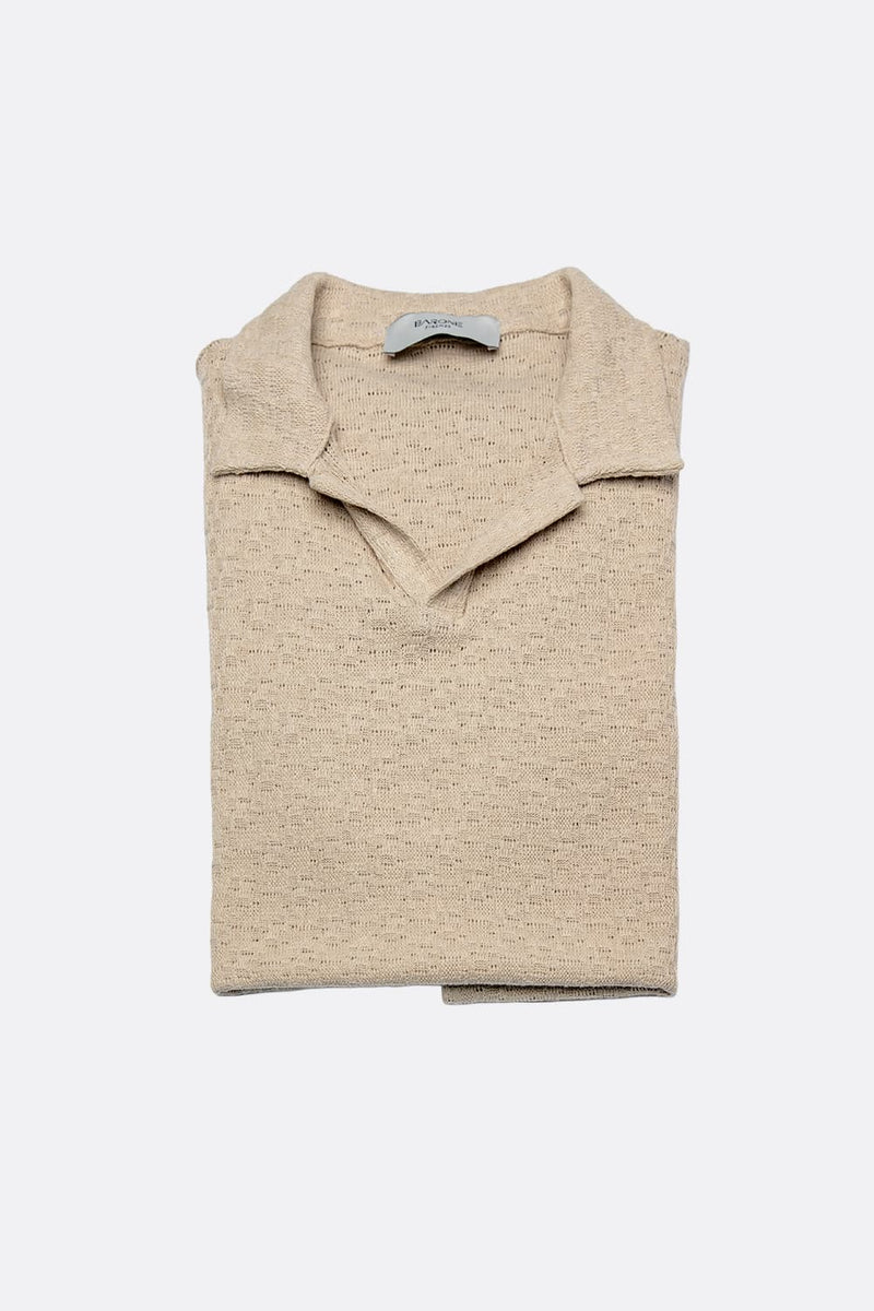 Men's Beige Polo Shirt man Barone firenze - 4