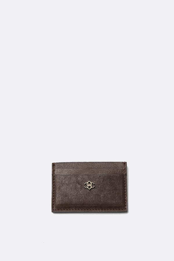 Simply Dark Brown Card Case unisex Barone firenze