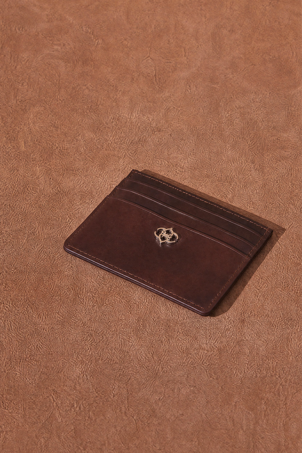 Pocket Card Holder Dark Brown unisex Barone firenze - 1