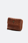 Portafoglio Intreccio Bottone e Liscio Cuoio unisex Barone firenze - 3