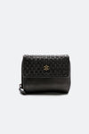 Intreccio Button and Smooth Black Wallet unisex Barone firenze - 1