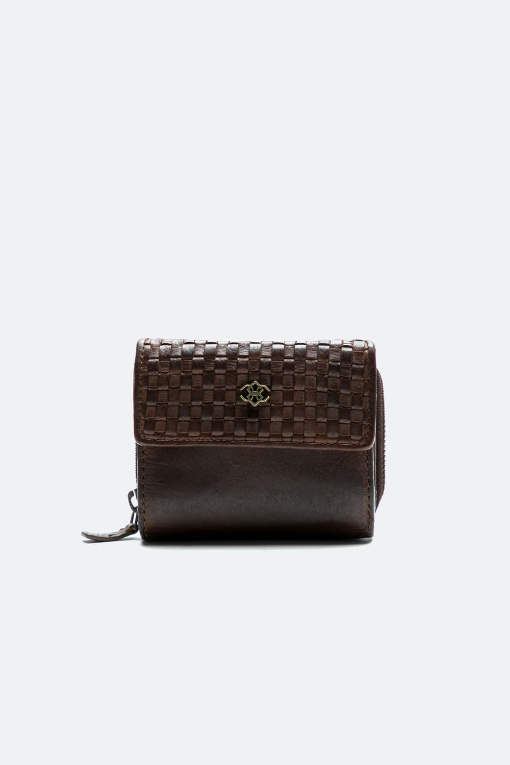 Intreccio Button and Smooth Wallet unisex Barone firenze - 1