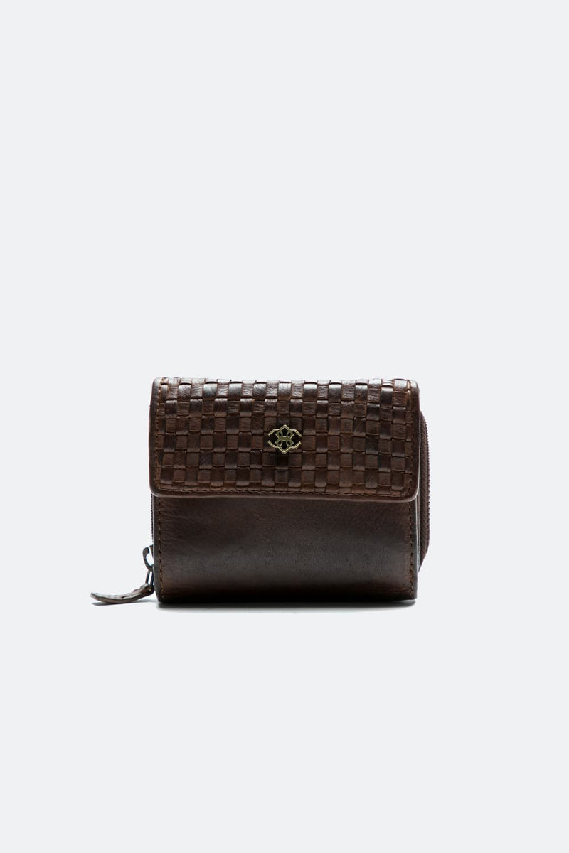 Intreccio Button and Smooth Wallet unisex Barone firenze - 1