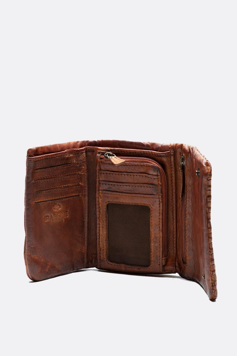 Medium Intreccio Wallet Tan unisex Barone firenze - 5