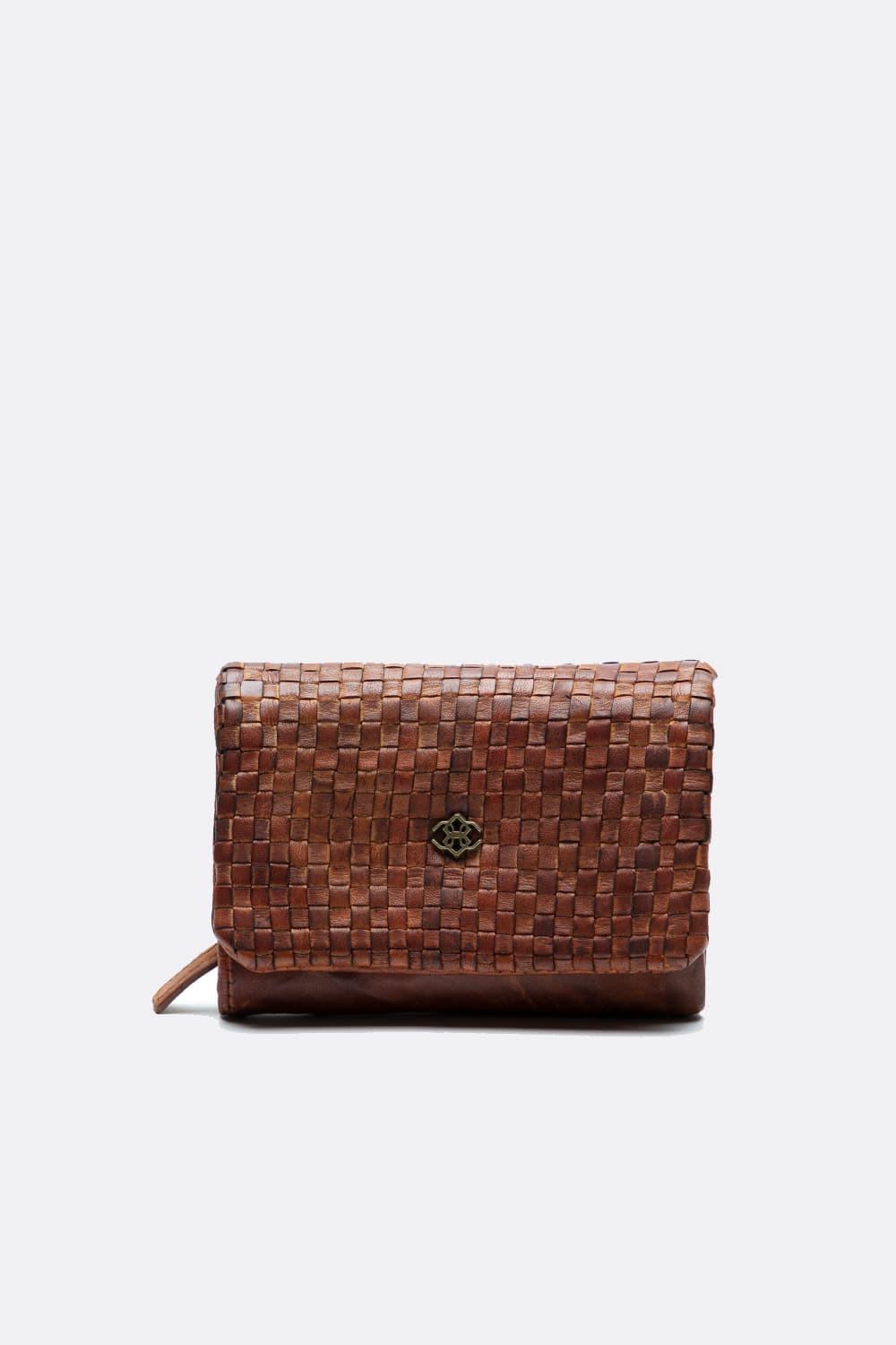 Medium Intreccio Wallet Tan unisex Barone firenze - 2
