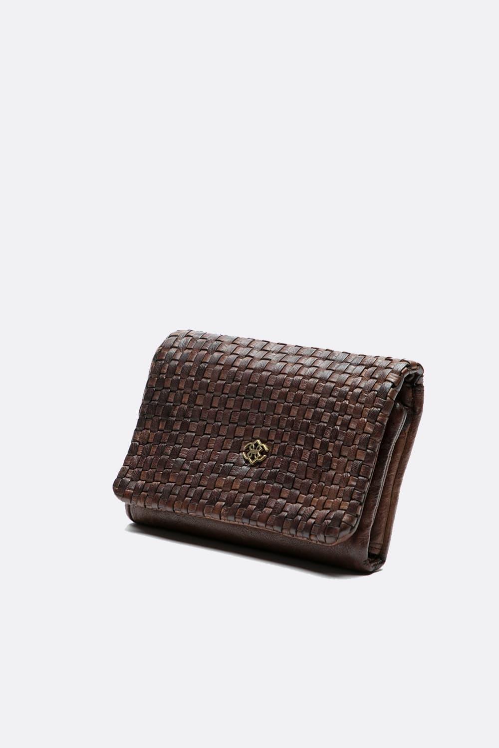 Medium Intreccio Wallet Dark Brown unisex Barone firenze - 3