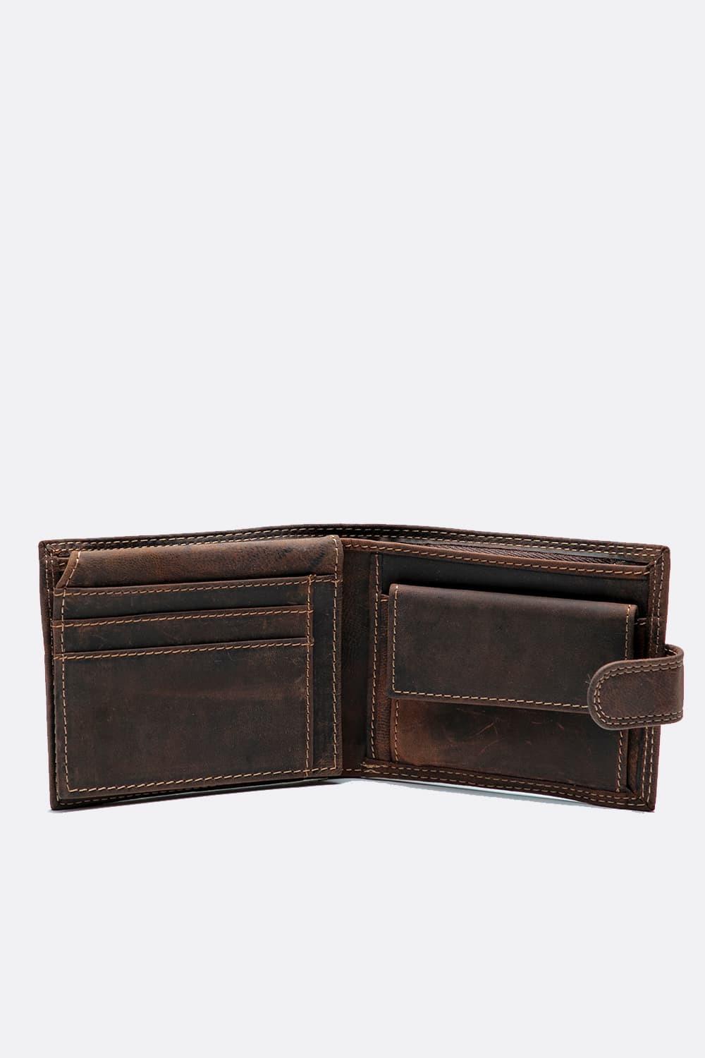 Oiled Wallet with Button  man Barone firenze - 3