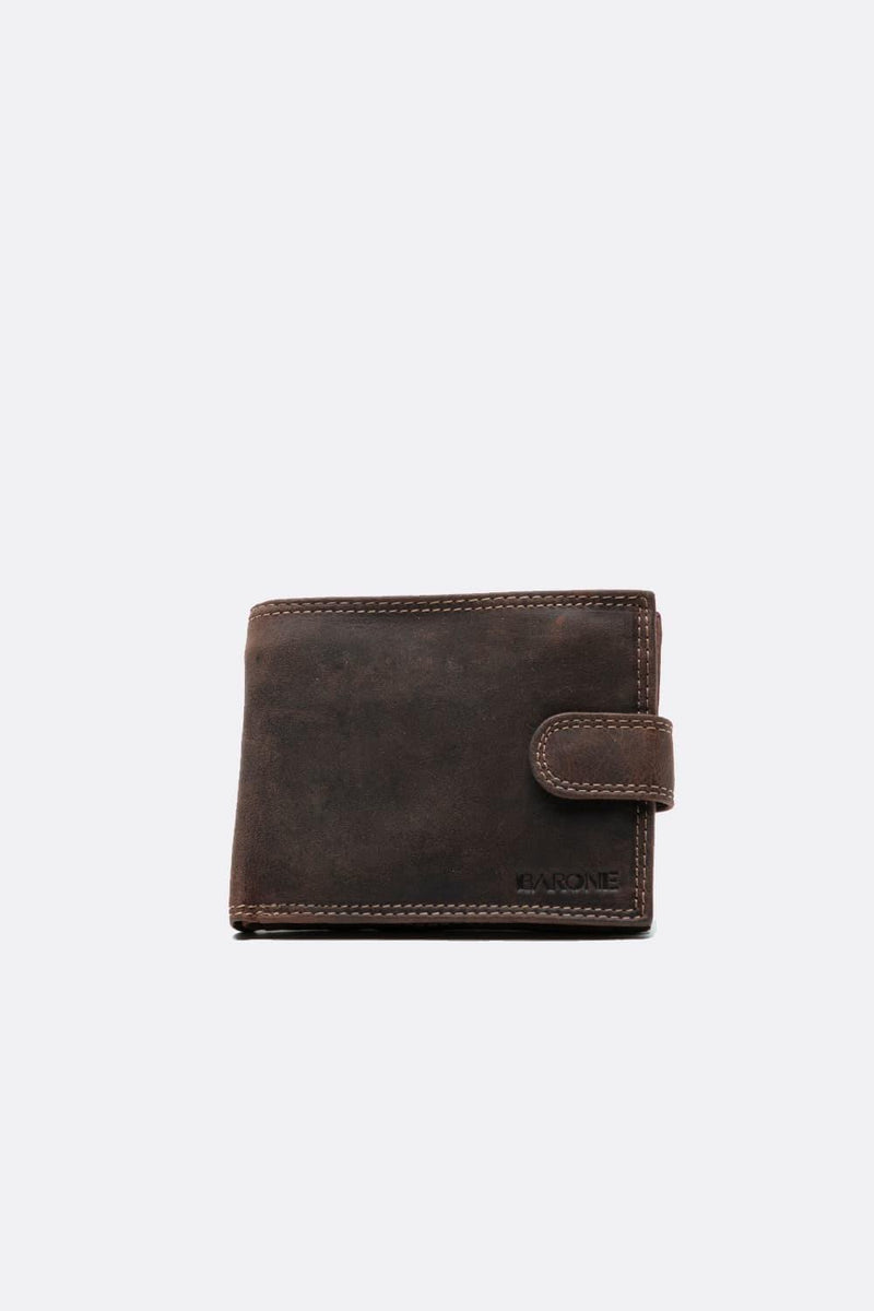 Oiled Wallet with Button  man Barone firenze - 1