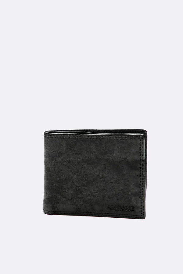 Smooth Wallet Black uomo Barone firenze