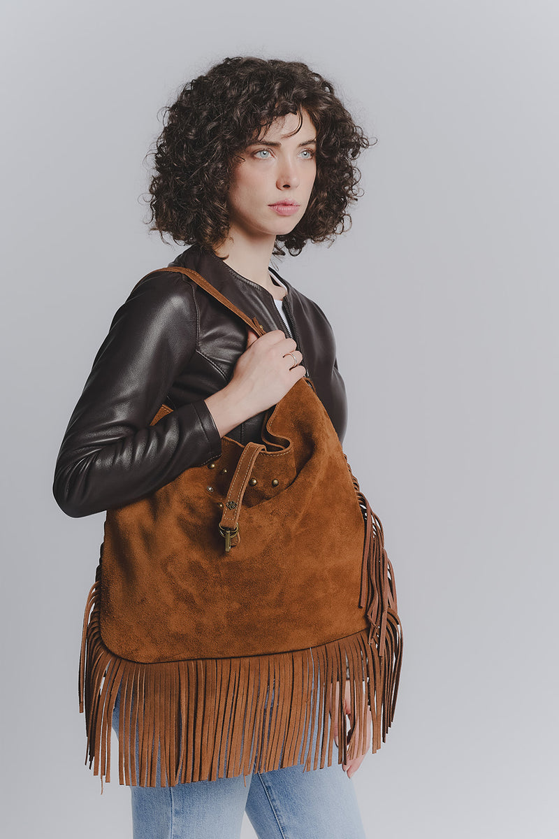 Prato Suede in Leather Tan woman Barone firenze - 4