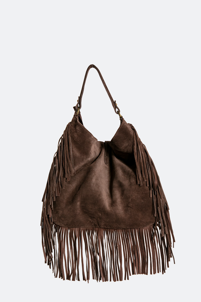 Prato Suede in Leather Dark Brown