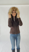 Sofia Oleato with Hood Fur Dark Brown woman Barone firenze - 10