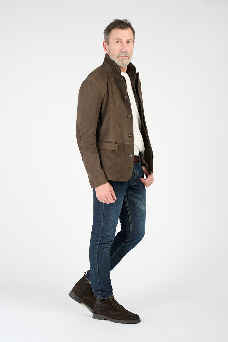 Renga Nubuck Dark Brown man Barone firenze - 6