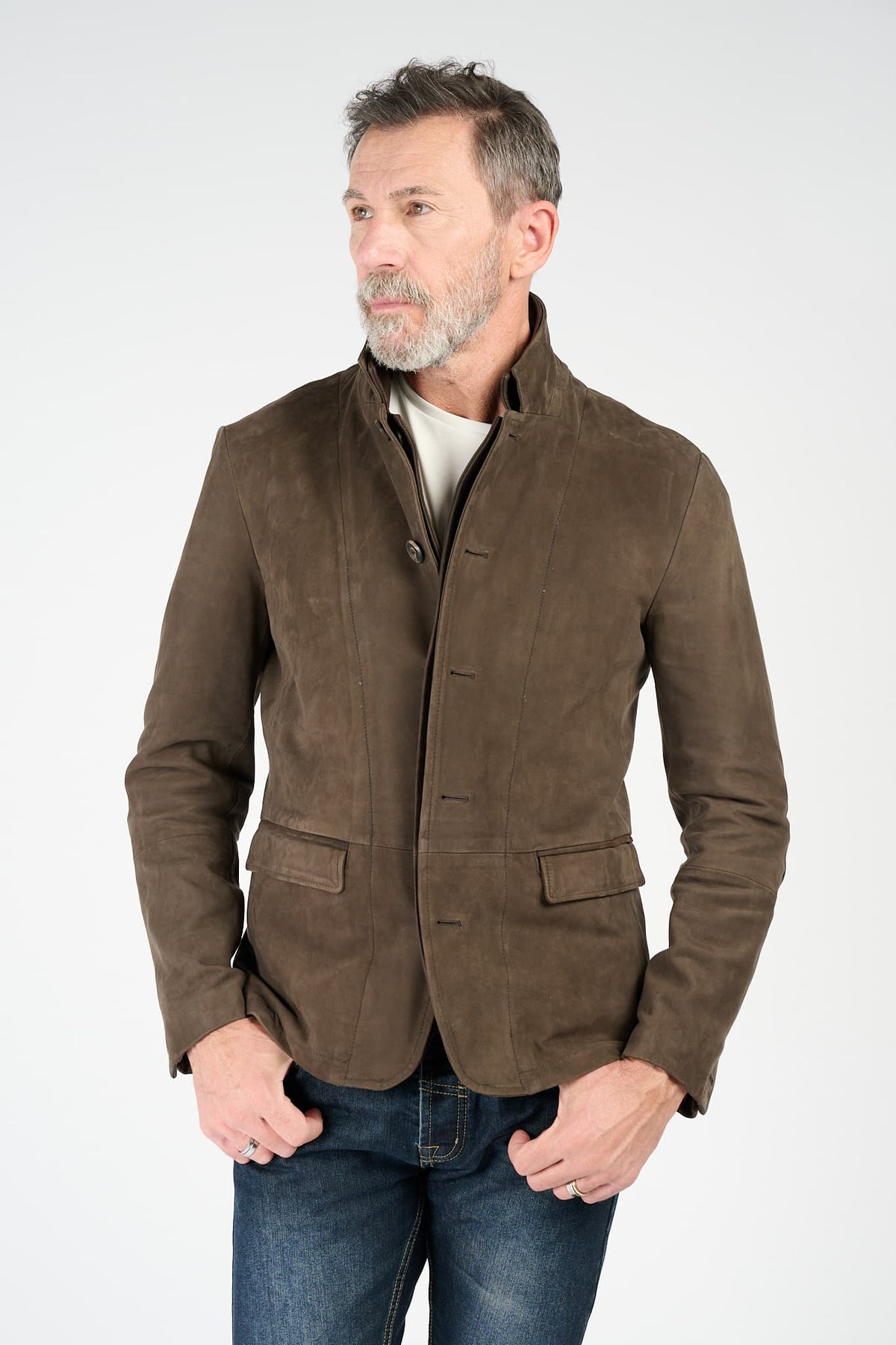 Renga Nubuck Dark Brown man Barone firenze - 4