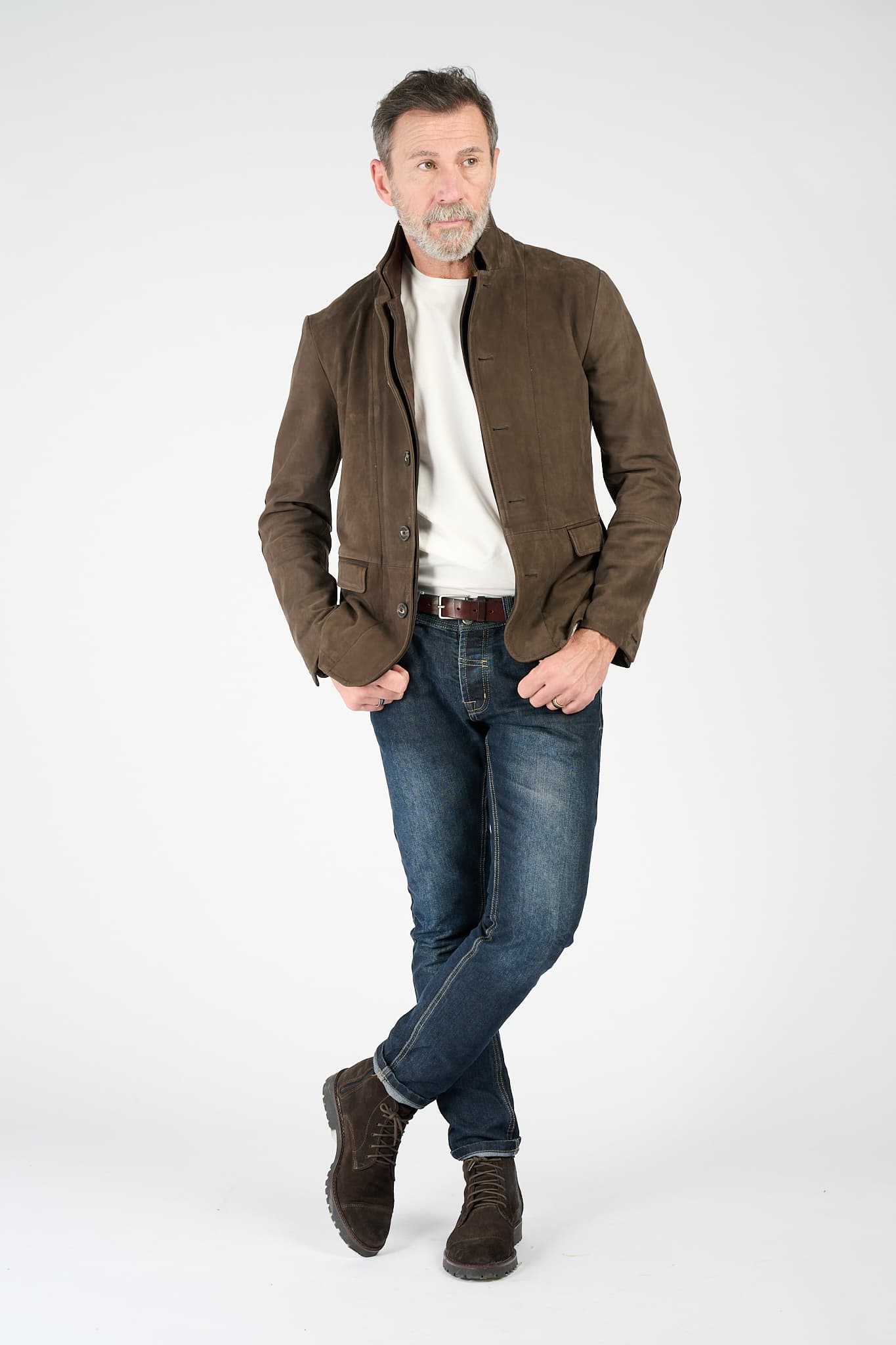 Renga Nubuck Dark Brown man Barone firenze - 12