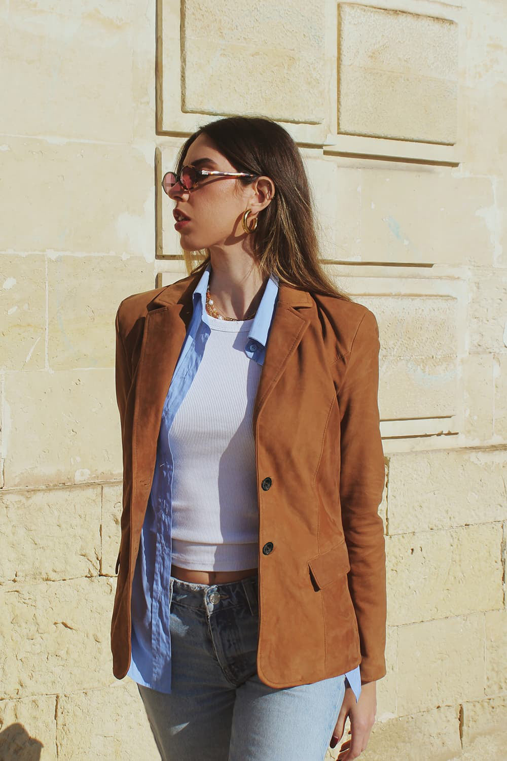 Rose Suede Blazer woman Barone firenze - 1
