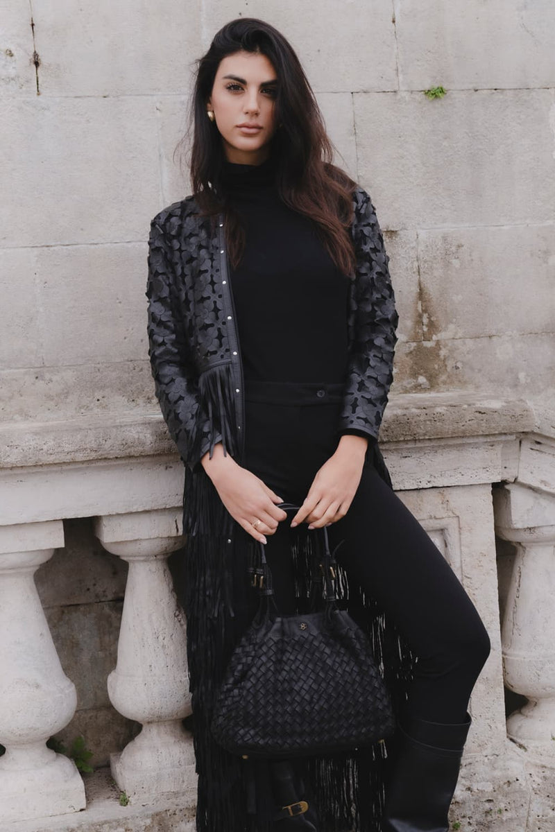 Long Leaves Jacket with Zip woman Barone firenze - 2