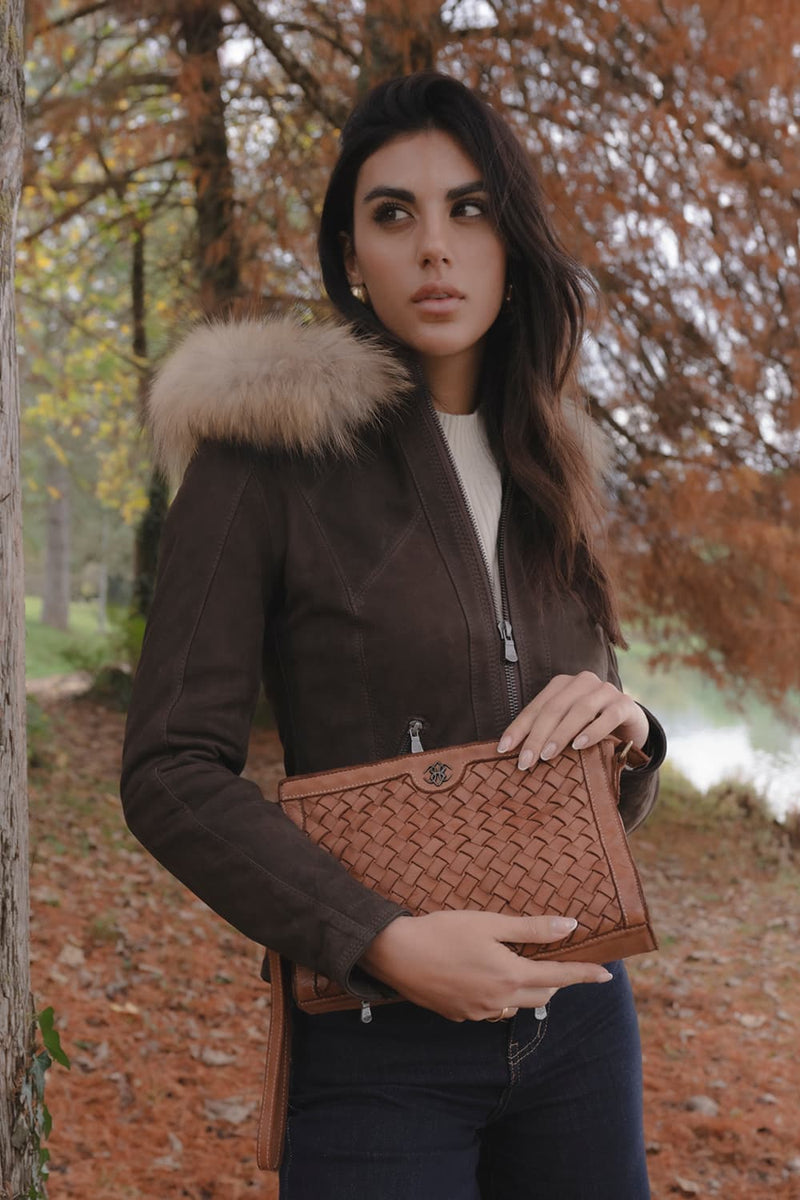 Sofia Oleato with Hood Fur Dark Brown woman Barone firenze - 5