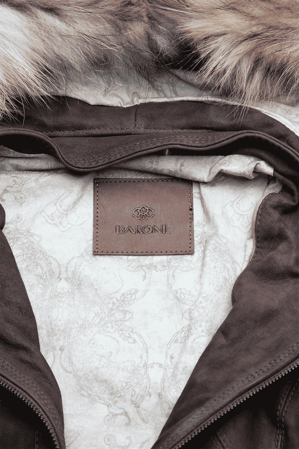 Sofia Oleato with Hood Fur Dark Brown woman Barone firenze - 6