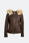 Sofia Oleato with Hood Fur Dark Brown woman Barone firenze - 2