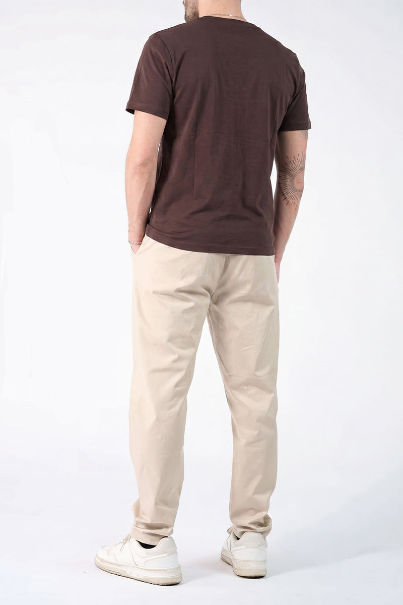 T-shirt Barone Ricamo Fronte Cioccolato man Barone firenze - 4