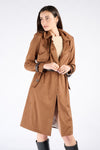 Alcantara Trench Coat in Tan woman Barone firenze - 1