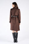 Alcantara Trench Coat in Dark Brown woman Barone firenze - 4