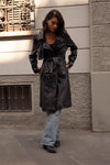 Studded Trench Coat in Black woman Barone firenze - 7