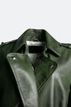 Green Studded Trench Coat woman Barone firenze - 3