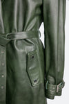 Green Studded Trench Coat woman Barone firenze - 7
