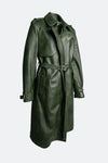 Green Studded Trench Coat woman Barone firenze - 6