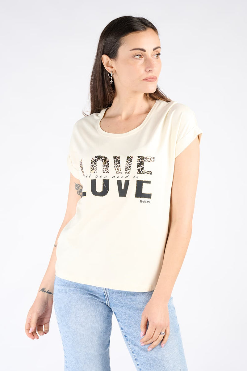 Buttons women's t-shirt woman Barone firenze - 2